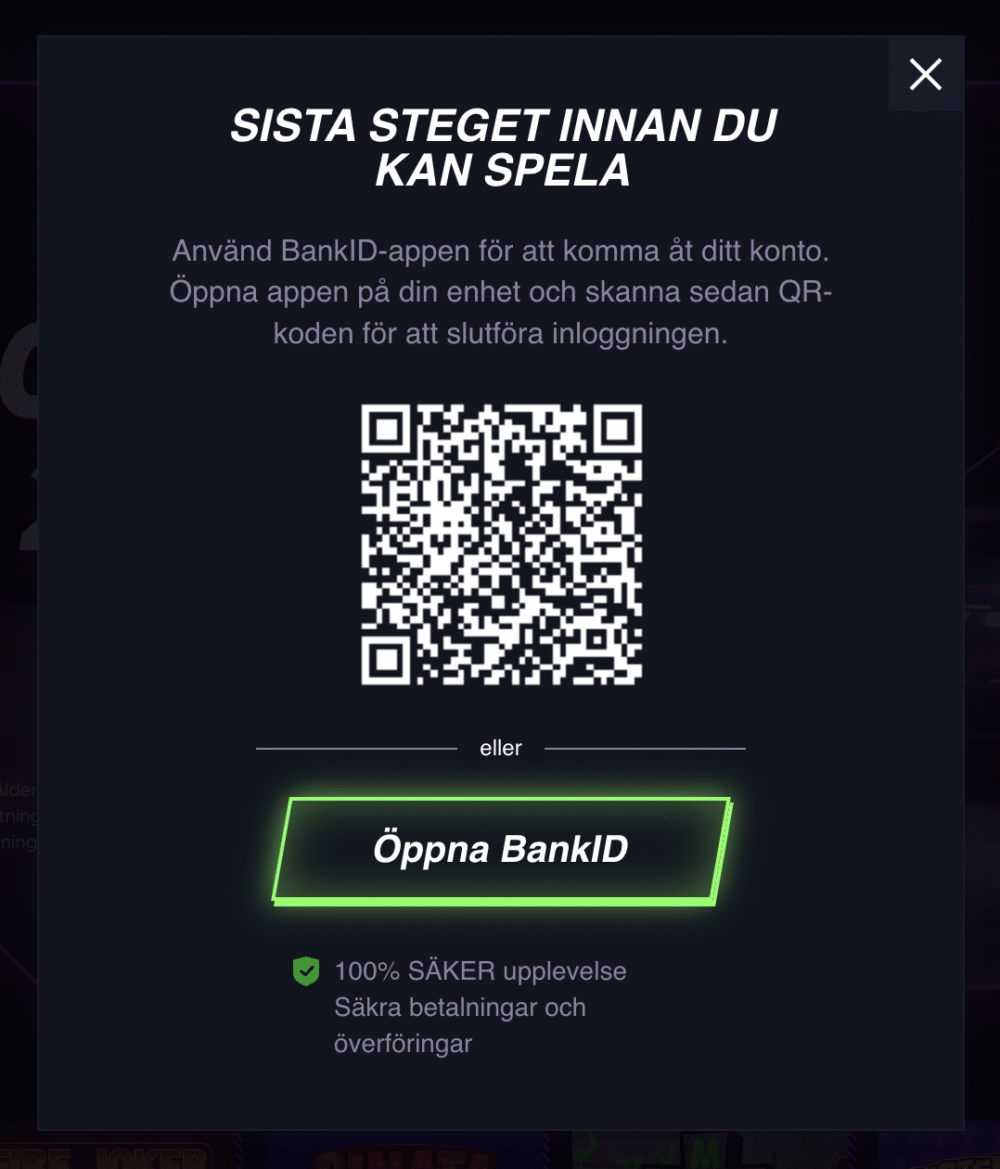 skapa konto Quick Casino