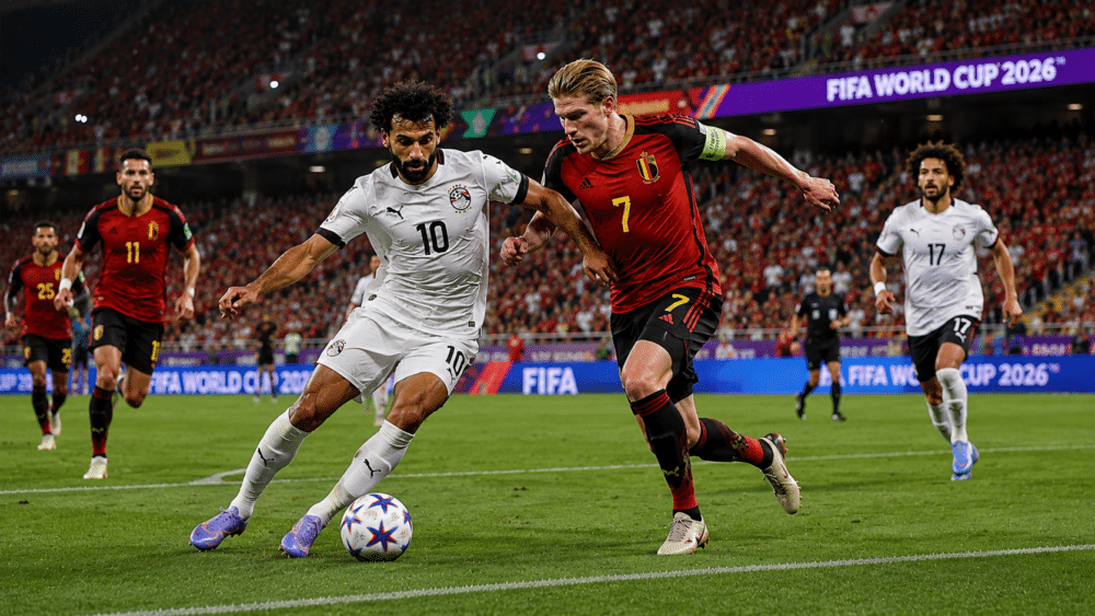 Match mellan Belgien och Egypten i VM 2026