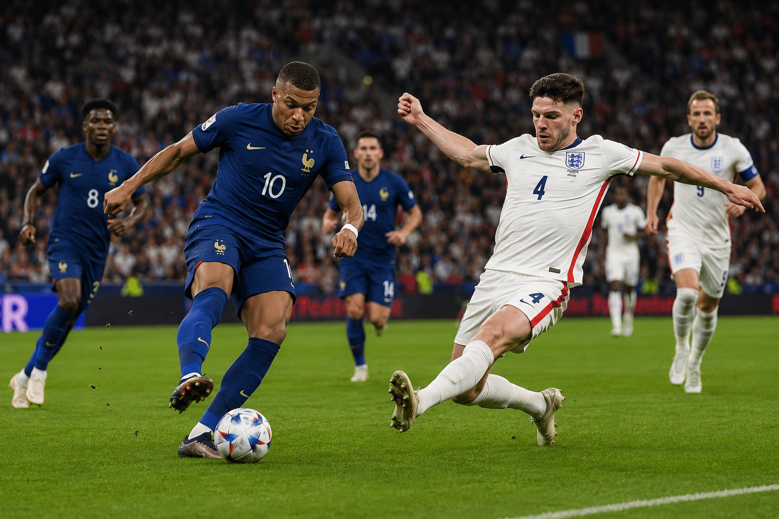 Frankrike vs England i bronsmatch fotbolls vm 2026