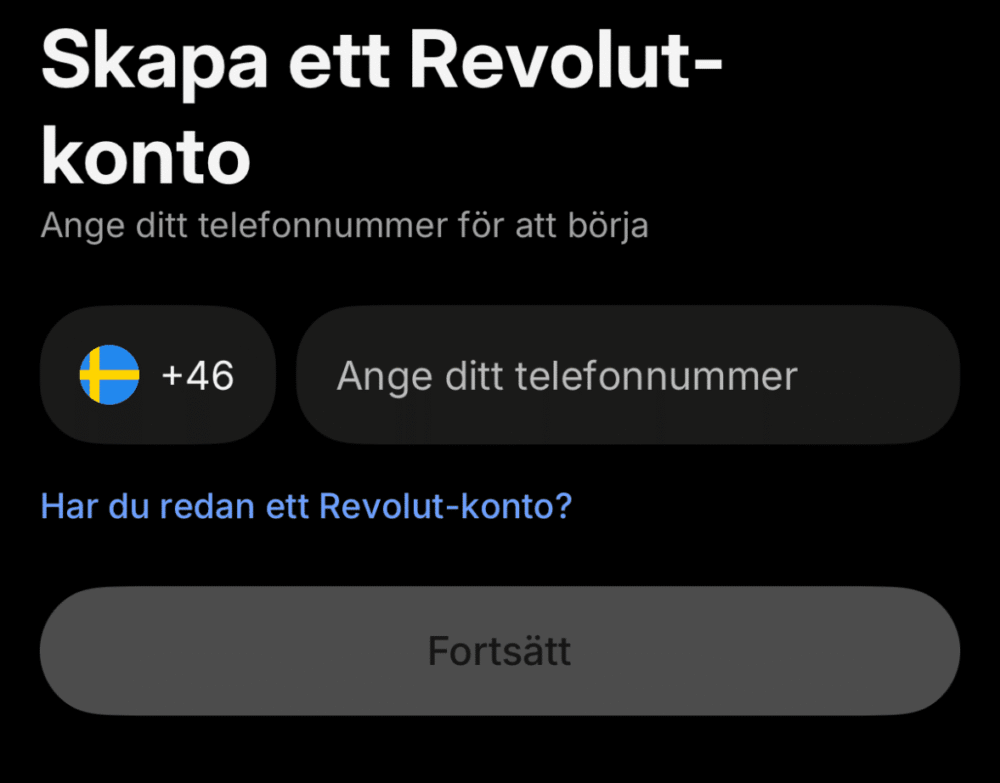 Verifiera ditt mobilnummer hos Revolut