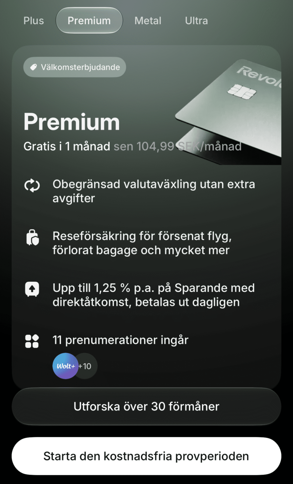 Välj abonnemang hos Revolut